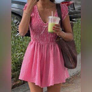Charming Pink Gingham Mini Dress NWOT
